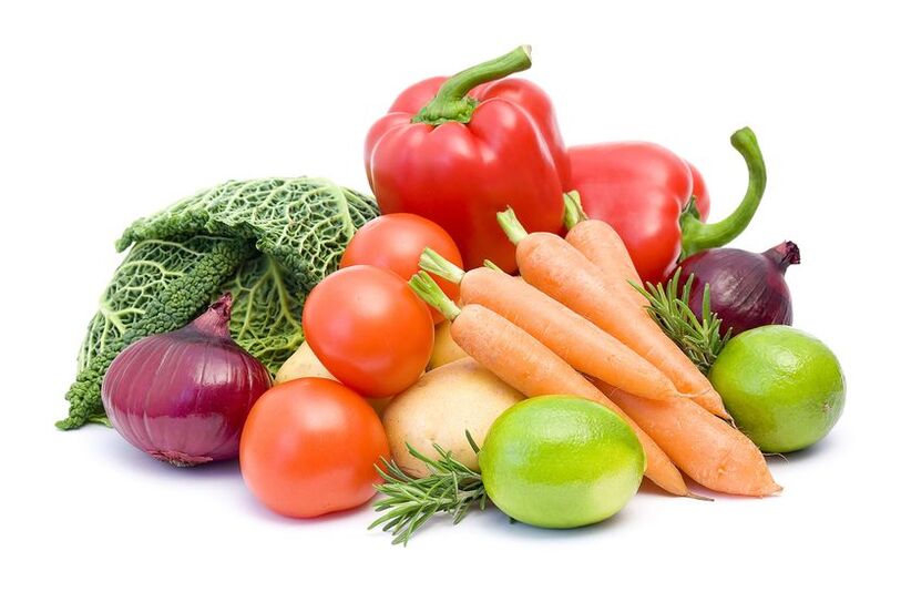 Diverse grönsaker - kosten för den andra dagen av dieten 6 kronblad